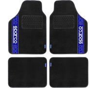 Set 4 tappetini neri e blu per auto Sparco in moquette