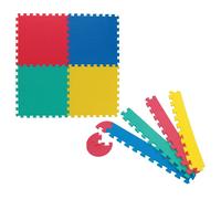 Set 4 Tappetini Puzzle in EVA Multicolor 120x120 cm con Bordi e Angoli