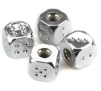 Set 4 tappi copri valvola dadi cromo universali per auto e moto