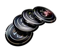 Set 4 Tappi Coprimozzo Copri Mozzo Scorpione Compatibile per ABARTH FIAT 500 595 695 Coppa Coppone Borchie Compatibili per Cerchi in Lega Originali Fiat