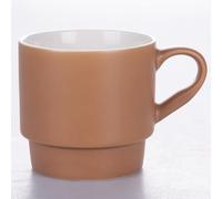 SET 4 Tazza/Mug 380 ml impilabile in porcellana new bone China, Dulce de leche, Forma