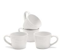 Set 4 Tazze Colazione Ceramica - Tazza Cappuccino Caffè Latte Grande - 350 ml