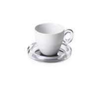 Set 4 Tazze da The in Porcellana con Piattino Colorato Omada Design (da 200 ml)