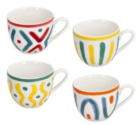 Set 4 Tazze Tazzine Caffè in Porcellana senza Piattini 90 cc Tognana