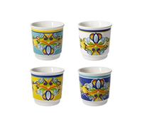 Set 4 Tazzine Caffè Bicchierino Citrus 52746 Brandani Bomboniera Porcellana Bone China Limoni