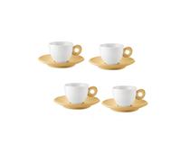 Guzzini - EVERYDAY Set 4 Tazzine da Caffè con Piattino - Giallo Senape - 081701211