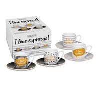 Set 4 tazzine da caffè con piattino Konitz I love espresso