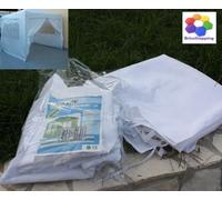 Set 4 Teli Laterali Bianchi Finestrati X Gazebo Pieghevole Alluminio O Fisso 2x3