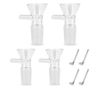 Set 4 Teste in Vetro Ø18,8 mm con 4 Filtri Metallici 12 mm - Accessori Adatti a Bong in Vetro, Chillum e Precooler Ø18,8 Standard, Facili da Pulire Compatti e Pratici da Trasportare per Uso Quotidiano
