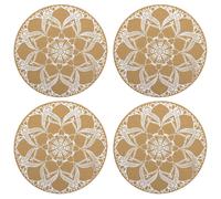 Set 4 tovagliette rotonde resistenti al calore facili da pulire per ogni occasio