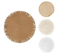 Set 4 Tovagliette tonde con frange Ø 38 cm, Shades of Chocolate