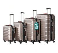 Set 4 Valigie Rigide in ABS, Valigie Rigide S-M-L-XL Manico Telescopico e 4 Ruote Easy Roll, Lucchetto serratura a codice, Trolley Resistenti da Viaggio, con Bagaglio a Mano Preparare i bagagli è la p