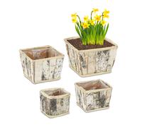 Set 4 vasi corteccia betulla fioriere portafiori piante interno indoor casa