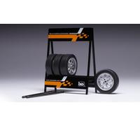 Ixo Model SET 4 WHEELS SAAB SILVER 1:18