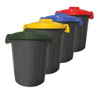 Set 4 x Bidone Rifiuti 25L Robusto Coperchio a Clip Pattumiera Differenziata 25F