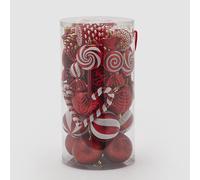 Set 40 Addobbi Natalizi EDG Decomix Rosso Bianco H12 D8