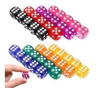 Set 40 cubi a 6 facce, 14 mm, multicolore, gioco di dadi, cubo sussurro, ideale per feste e insegnamento, con 8 colori assortiti, resistente e sicuro