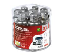 SET 40 DADI COPRIBULLONI PER CAMION PNEUMATICO CERCHIO TAPPO TAPPI ACCIAIO Ø 33M