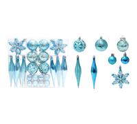 Set 40 Pezzi Palline di Natale in Plastica Ornamenti Infrangibili con Dettaglio