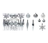 Set 40 Pezzi Palline di Natale in Plastica Ornamenti Infrangibili con Dettaglio