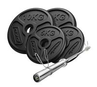Set 45 kg | Barra olimpionica 180 cm + pesi olimpico 2x10kg, 2x5kg - Marbo Sport