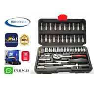 SET 46 PEZZI CHIAVI ATTREZZI BUSSOLA CON TESTA SNODABILE VALIGETTA RIPARA CASA