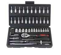 SET 46PZ CHIAVI A BUSSOLA CON CRICCHETTO CACCIAVITE KIT UTENSILI ATTREZZI CHIAVE