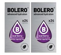 SET 48 BOLERO DA 3 GRAMMI Acai Berry Preparato istantaneo polvere solubile in bustine Sticks per Bevande con Stevia e Vitamina C e Senza Zucchero ideale per fitness e diete