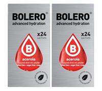 SET 48 BOLERO DA 3 GRAMMI Acerola Preparato istantaneo polvere solubile in bustine Sticks per Bevande con Stevia e Vitamina C e Senza Zucchero ideale per fitness e diete