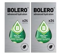 SET 48 BOLERO DA 3 GRAMMI Aloe Vera Mango Preparato istantaneo polvere solubile in bustine Sticks per Bevande con Stevia e Vitamina C e Senza Zucchero ideale per fitness e diete