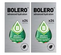 SET 48 BOLERO DA 3 GRAMMI Aloe Vera Strawberry Preparato istantaneo polvere solubile in bustine Sticks per Bevande con Stevia e Vitamina C e Senza Zucchero ideale per fitness e diete