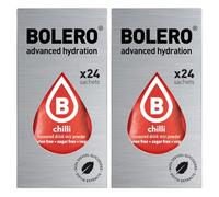 SET 48 BOLERO DA 3 GRAMMI Chilli Preparato istantaneo polvere solubile in bustine Sticks per Bevande con Stevia e Vitamina C e Senza Zucchero ideale per fitness e diete