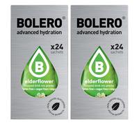 SET 48 BOLERO DA 3 GRAMMI Elderflower Preparato istantaneo polvere solubile in bustine Sticks per Bevande con Stevia e Vitamina C e Senza Zucchero ideale per fitness e diete