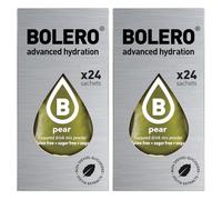 SET 48 BOLERO DA 3 GRAMMI Pear Preparato istantaneo polvere solubile in bustine Sticks per Bevande con Stevia e Vitamina C e Senza Zucchero ideale per fitness e diete