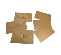 Set 48 Buste con 48 Bigliettini totale 96 pezzi, Formato 11 x 17,5 cm, Chiusura a Cuore, Eleganti per Inviti Matrimonio, San Valentino, Anniversari, Eventi Speciali, Bianco, Oro, Argento (ORO)