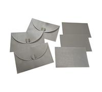 Set 48 Buste con 48 Bigliettini totale 96 pezzi, Formato 11 x 17,5 cm, Chiusura a Cuore, Eleganti per Inviti Matrimonio, San Valentino, Anniversari, Eventi Speciali, Bianco, Oro, Argento (ARGENTO)