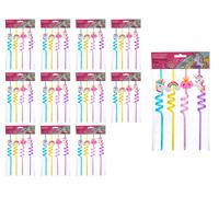 Set 48 Cannucce Riutilizzabili per Bambini Unicorno in Plastica