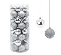 Set 48 Palline Decorative Ø 7 cm per Albero di Natale Argento