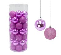 Set 48 Palline Decorative Ø 7 cm per Albero di Natale Rosa