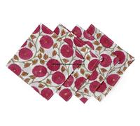 Set 48 Pz Mano Indiano Blocco 100% Stampa Cotone Velo Tessuto Tovaglioli Rosso