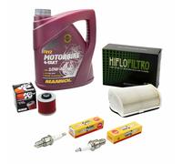 Set 4L Olio Filtro Aria Candele Manutenzione per Yamaha XV 1100 Virago 89-99