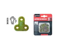 SET 4PZ LASTRINA LASTRINE AD ANGOLO FORMA T 40X20X2 MM CON VITI PER MOBILI 91223