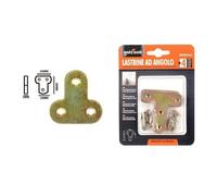 SET 4PZ LASTRINA LASTRINE AD ANGOLO FORMA T 60X20X2 MM CON VITI PER MOBILI 91224