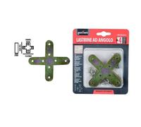 SET 4PZ LASTRINA LASTRINE AD ANGOLO FORMA X 100X20X2MM CON VITI PER MOBILI 91233