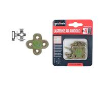SET 4PZ LASTRINA LASTRINE AD ANGOLO FORMA X 40X16X2MM CON VITI PER MOBILI 91231