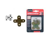 SET 4PZ LASTRINA LASTRINE AD ANGOLO FORMA X 60X18X2MM CON VITI PER MOBILI 91232