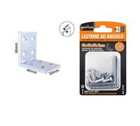 SET 4PZ LASTRINE LASTRINA AD ANGOLO ANGOLARE 40X40X30X2 MM CON VITI MOBILI 57120