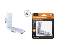SET 4PZ LASTRINE LASTRINA AD ANGOLO ANGOLARE 80X80X30X2 MM CON VITI MOBILI 57125