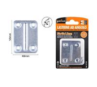 SET 4PZ LASTRINE LASTRINA PIASTRA DI GIUNZIONE 50X40X1.2MM CON VITI MOBILI 57132