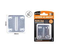 SET 4PZ LASTRINE LASTRINA PIASTRA DI GIUNZIONE 50X50X1.2MM CON VITI MOBILI 57131